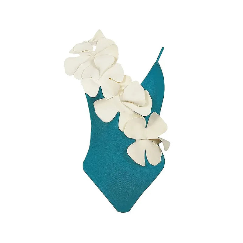 2023 Sexy Fashion One Piece Swimsuit Solid 3D Flower Summer Women Swimwear Beachwear Summer Luxury Monokini Bathing Suit swimsuit 4