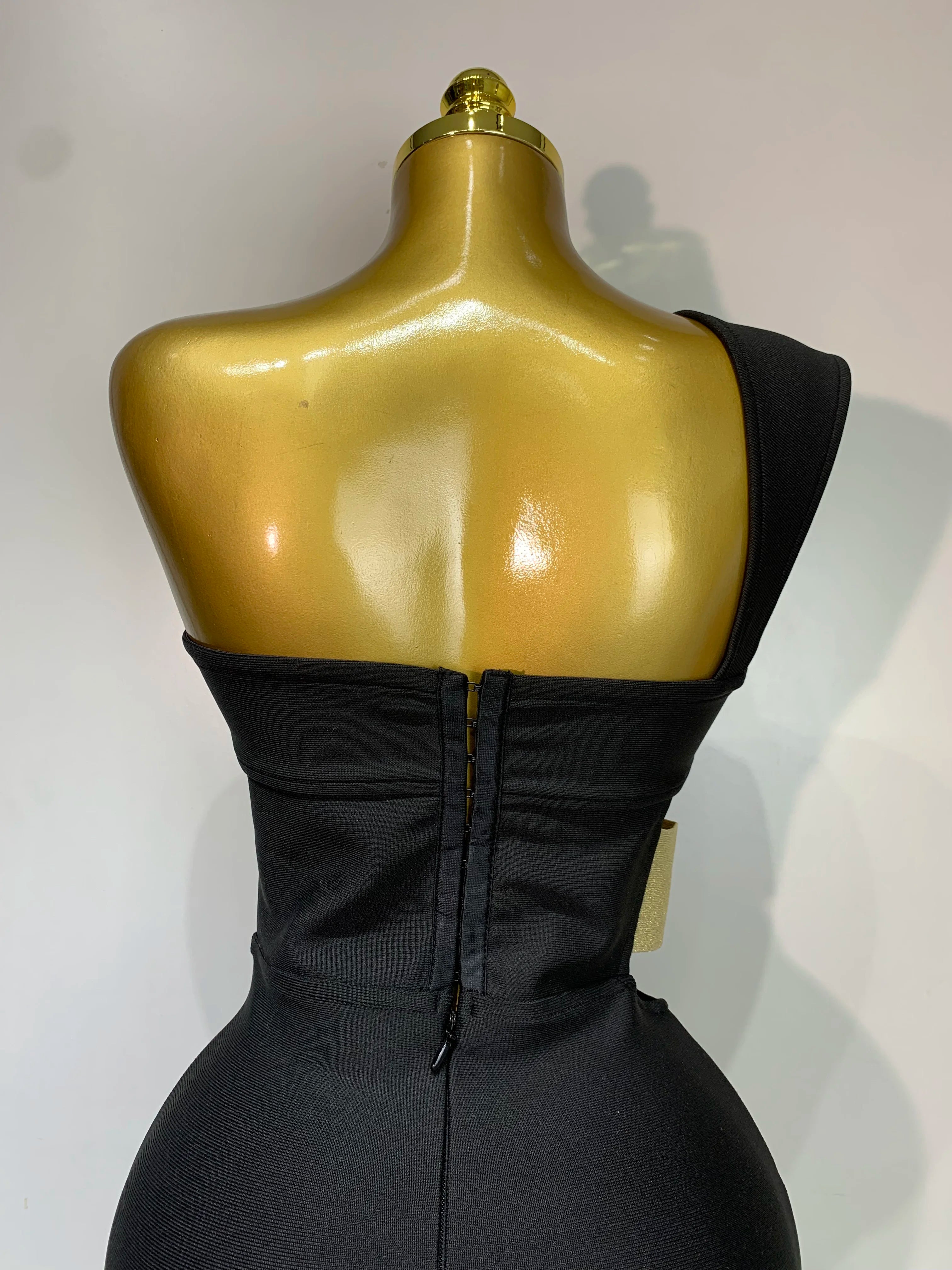 Luxury Birthday Dress Women Sexy Backless Black Bodycon Bandage Mini Dress Celebrate Birthday Evening Party Fashion Dress