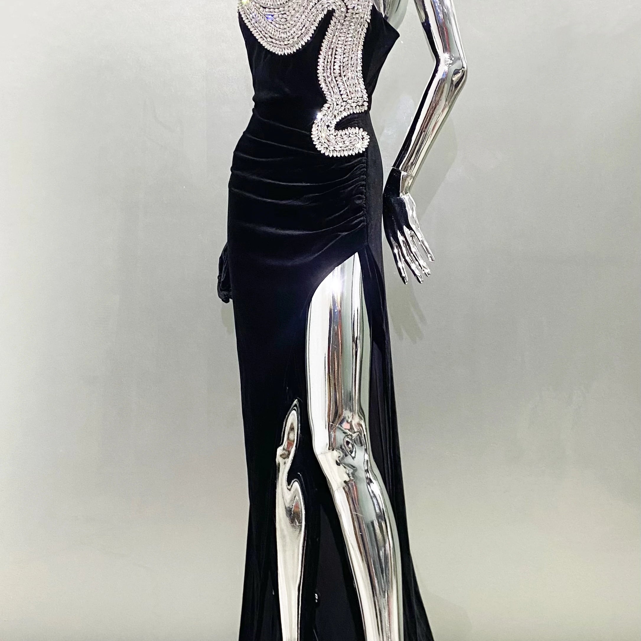 Women Celebrity Sexy Strapless Backless Diamonds Beading Maxi Long Gowns Dress 2024 Elegant Evening Party Club Dress Vestido