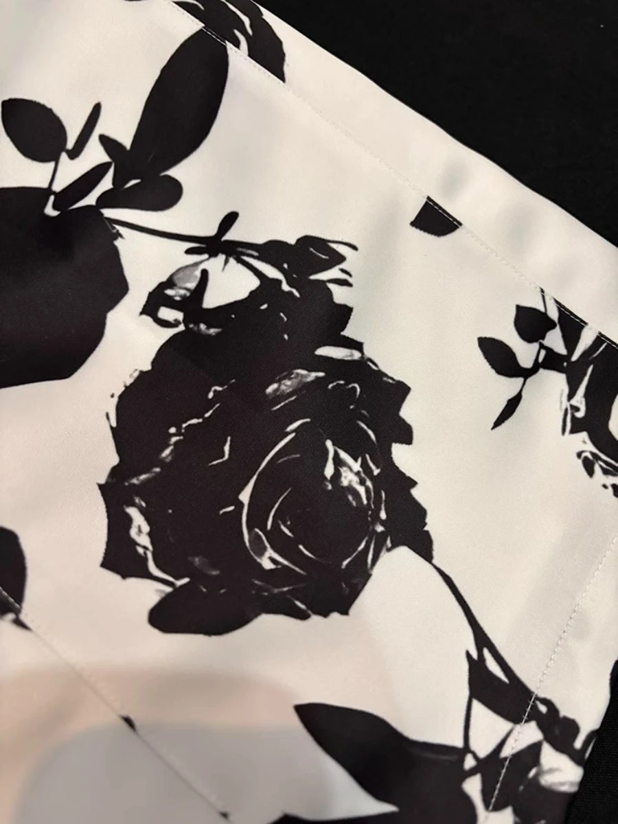 Hit Color Slimming Spliced Printing Dresses for Women Halter Neck Sleeveless Temperament Dress Female Fashion New