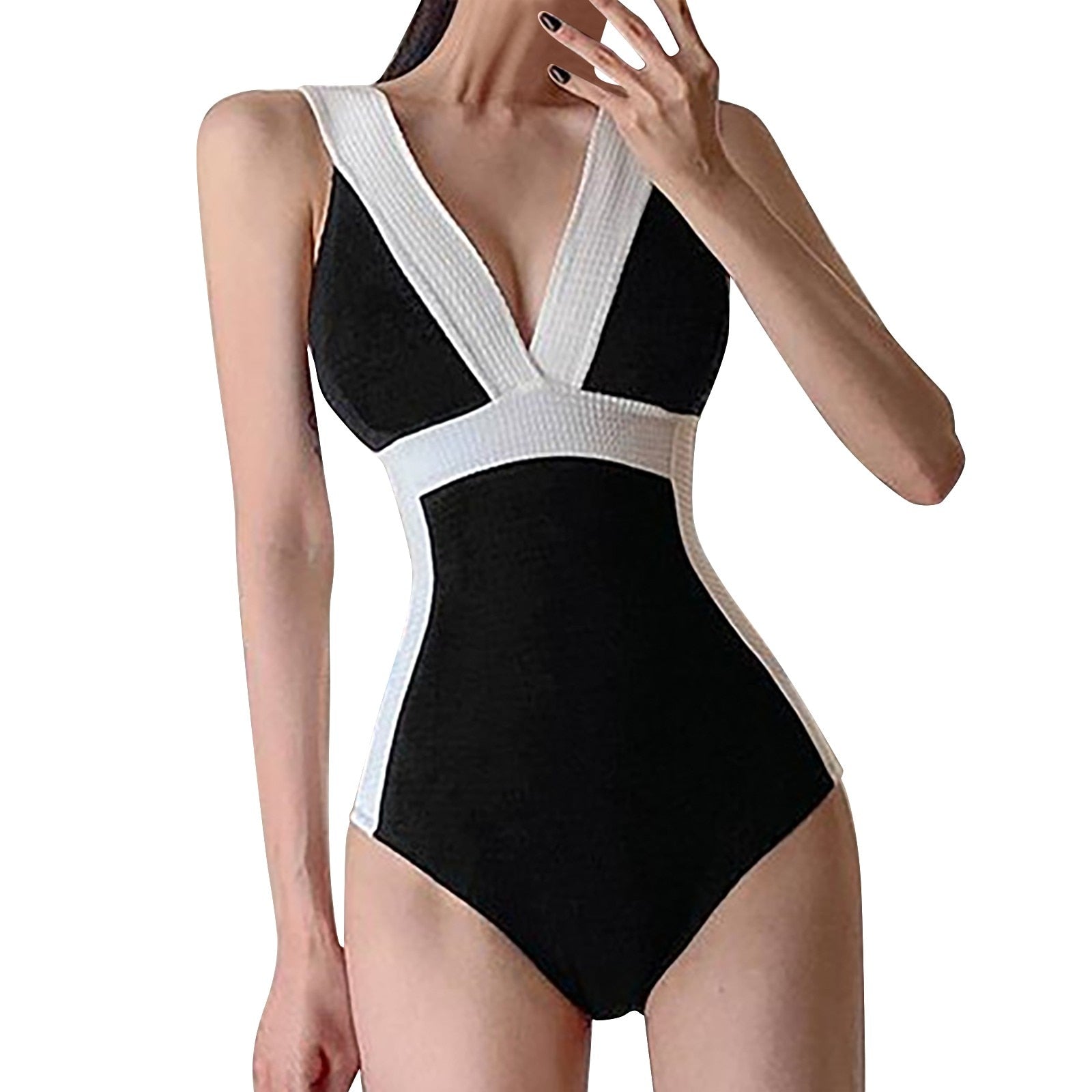 Sexy Patchwork Swimwear One Piece Swimsuit Female Push Up Monokini Bathers Bathing Suit Beachwear