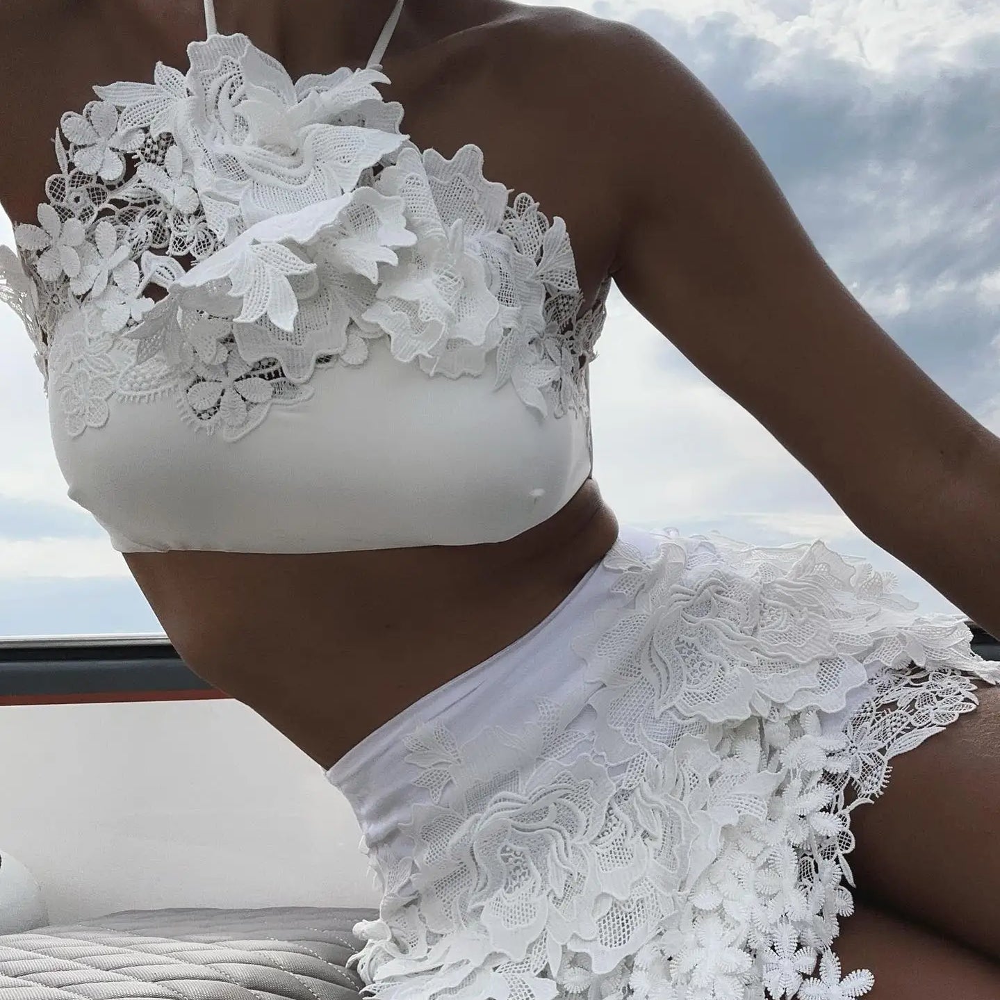 Sexy Women 3 Pieces Swimsuits Bikinis Sets With Skirt Pants Cover Ups Swimming Suits Female Swimwear Summer Outfits Beachwear 10