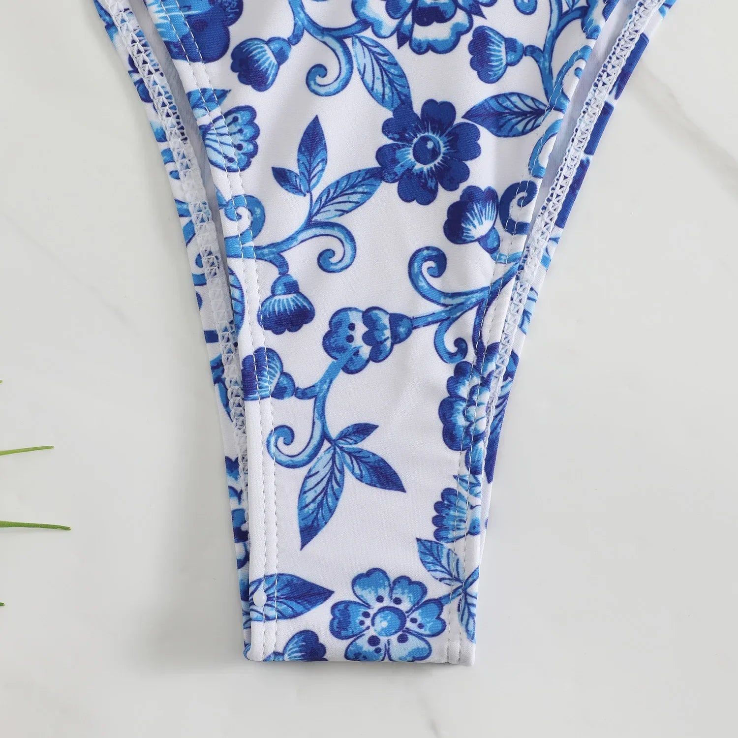 sexy floral print micro bikini blue and white porcelain bikini swimwear swimsuit women biquini thong bikini set bathing suits