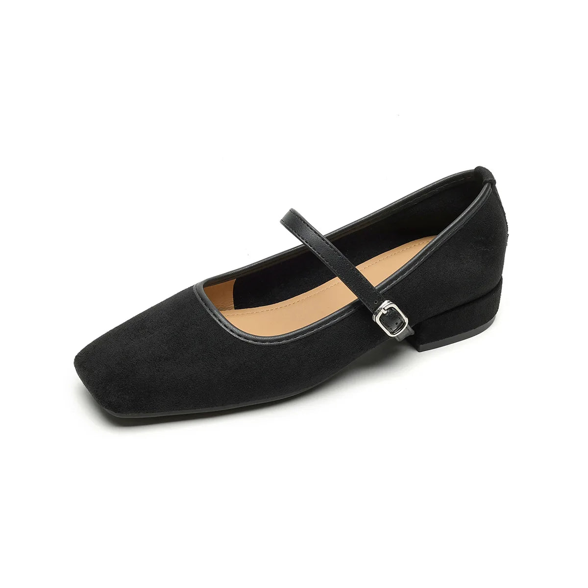 New spring women's shoes Fashionable design Marie-Jane shoes Women's casual high heels and boat shoes Office and party wear black