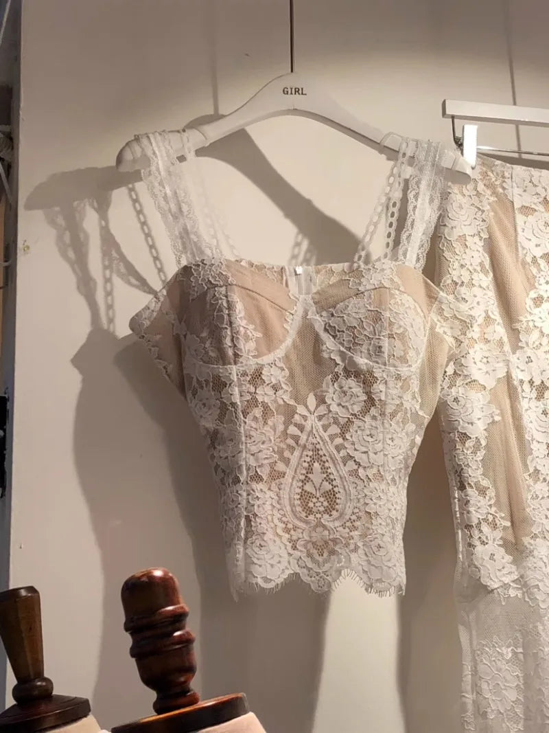 Crop Top Women Clothing Sexy Crochet Ropa Mujer Tank Slim Black Lace Shirts s & Tees Tanks Camis Blusas Summer