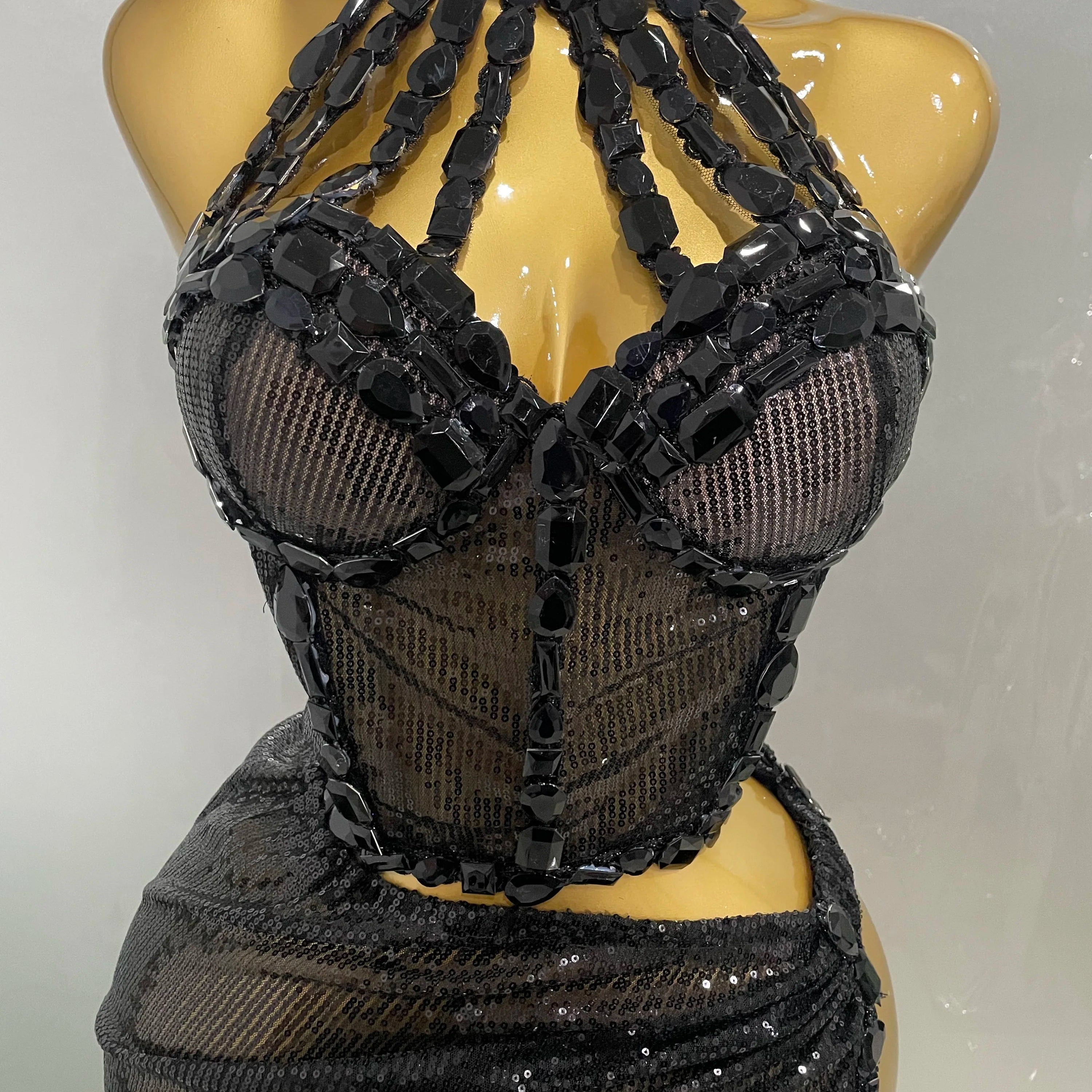 Sexy Luxury Shiny Diamond Sequins Cocktail Dress 2Pcs Set 2025New Women Evening Celebrate Birthday Party Nightclub Stage costume