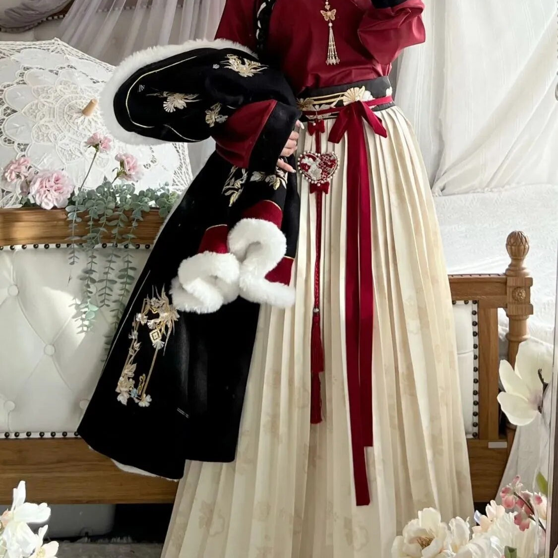 Winter Original Song Dynasty 2024 Hanfu Woolen Sweater Thickened Double-breasted Long Jacket Women Longuette for Girls and Women