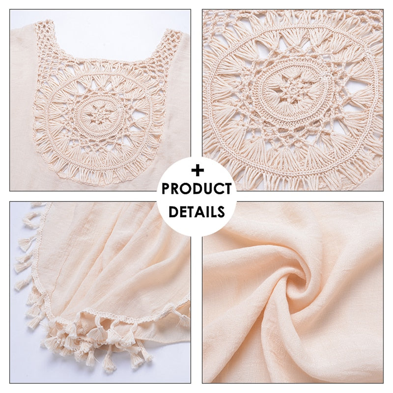 Swimsuit Cover Ups for Swimwear Beach Tunic Dress Cotton Summer Cover Up