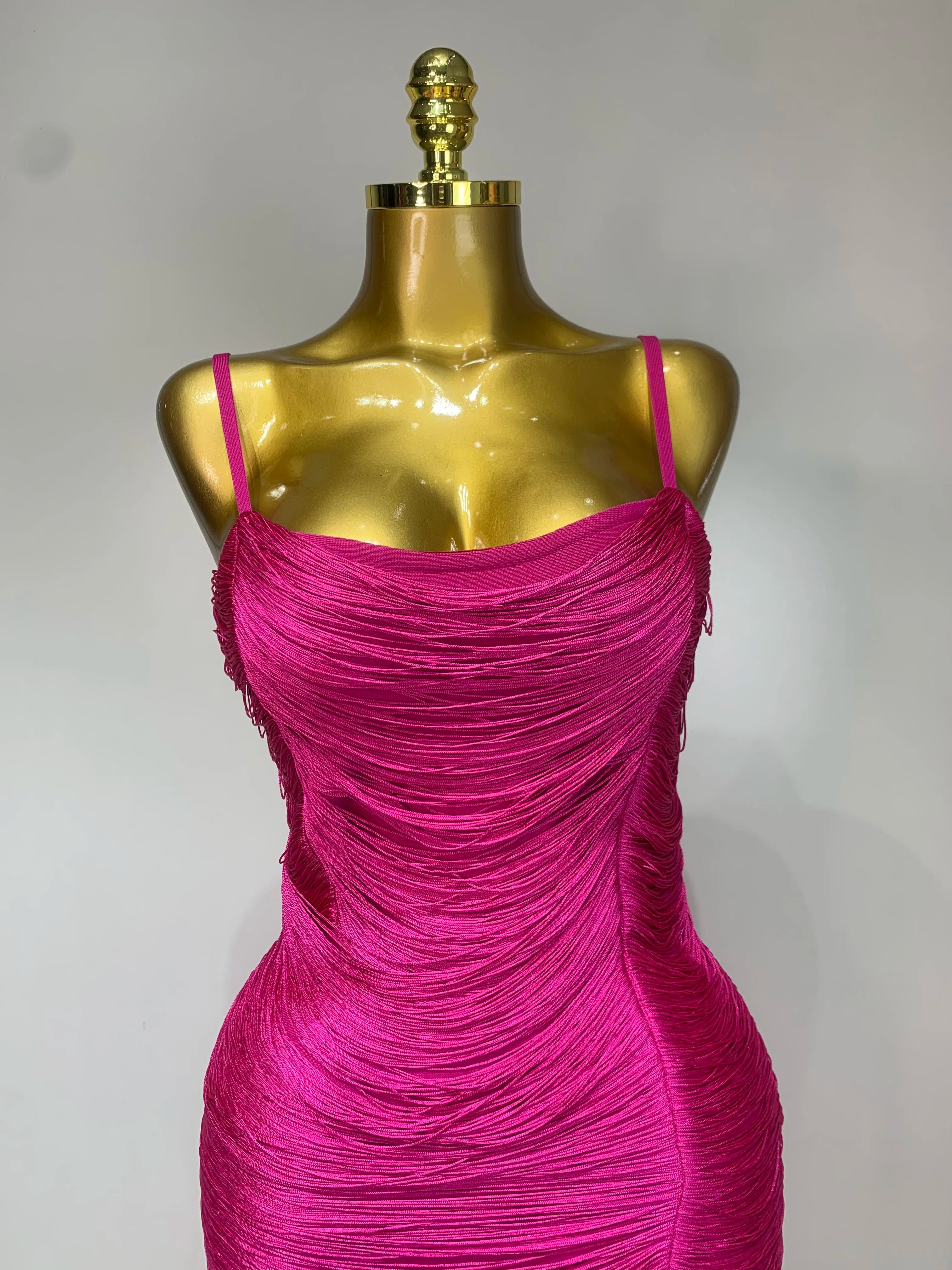 Women Sexy Backless Tassel Bodycon Bandage Dresses Celebrity Elegant Evening Party Nightclub Luxury Birthday Party Outfit ﻿
