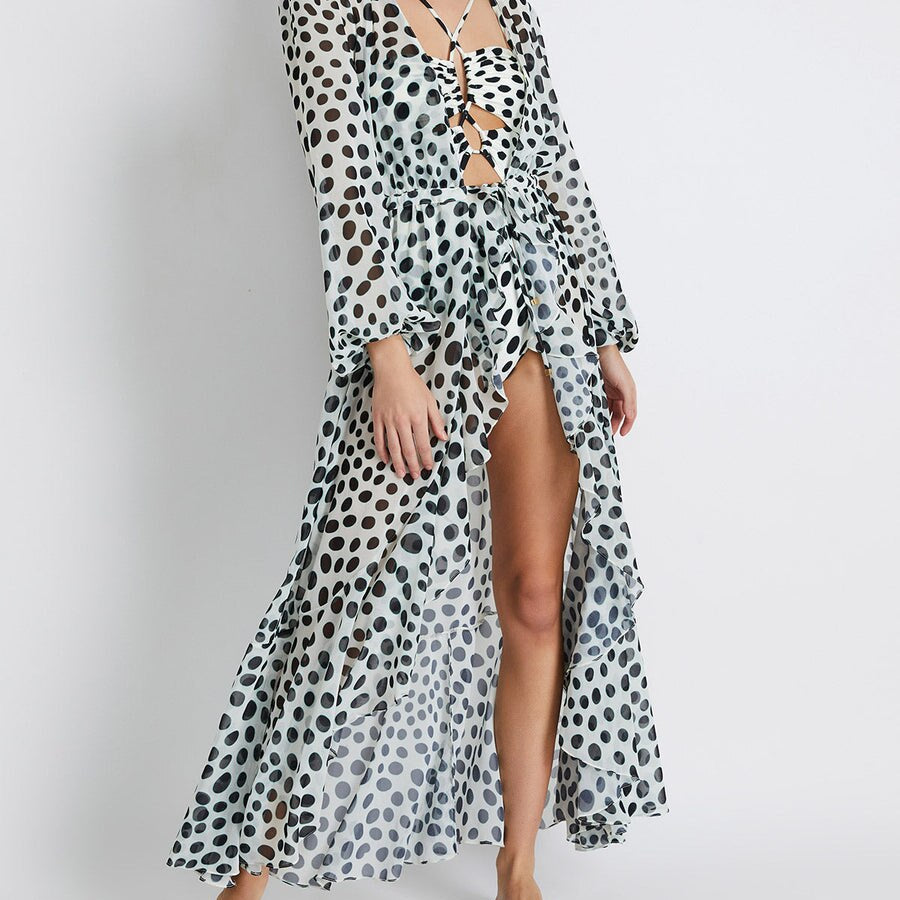 Women's Cutout Bikini - Swimming Suit Bandage Dots Fashion Lace-up One Piece Swimsuit Backless Tight Stripe Summer Beachwear Only Cover Up