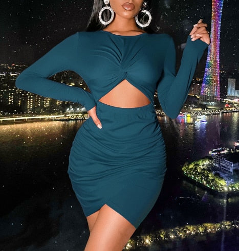 Women's 2024 Dress New Explosive Bag Hip Skirt Crop Female Skirt blue