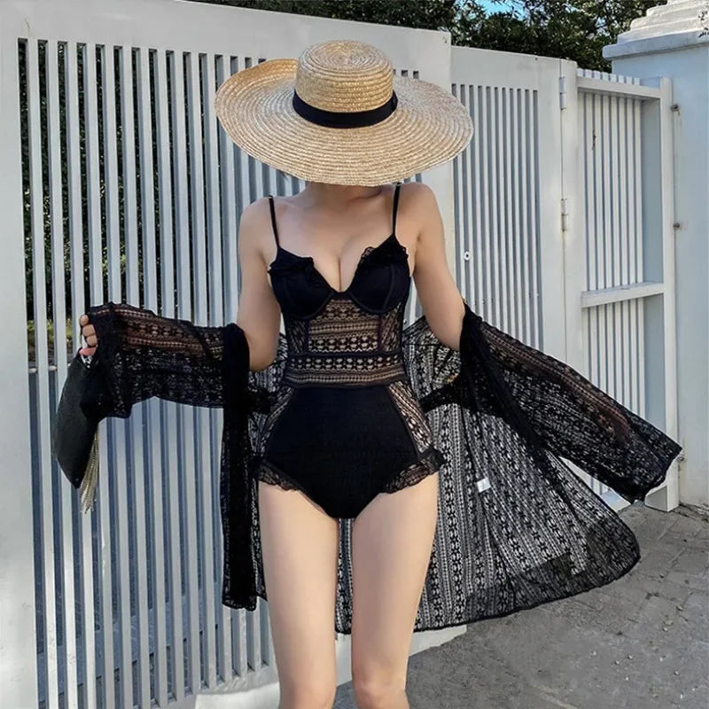 Bikini Sexy Women's Summer Dress Korean Swimwear Swimming Bikinis Swiming Suit High Waist Swimsuit maillot de bain black