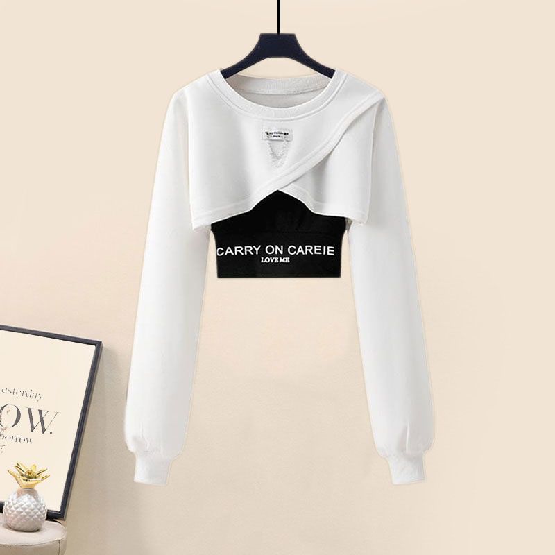 Women's Autumn Winter Suit Korean Elegant Loose Short Sweater Vest Cargo Pants 3 Piece 2024 New Casual Sportswear Matching Set White Sweater