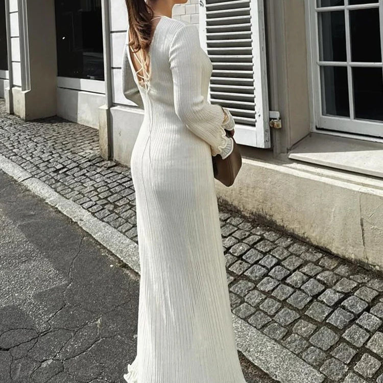 Elegant V Neck Denim Patchwork Knitted Long Dress Women Fashion Short Sleeved Buttons Bodycon Dresses Office Lady Pockets Robes