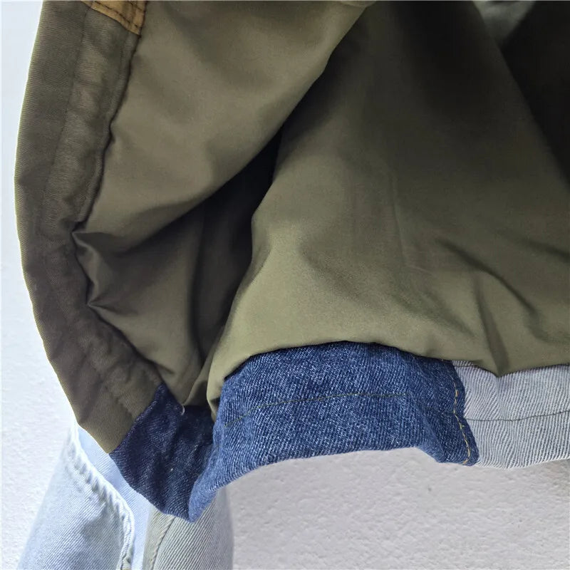 Autumn Winter New Fashion Street Style Loose Short Jacket For Women Letter Printed Contrast Color Coat Female 11A07725