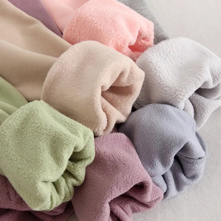 Streamgirl Winter Warm Fleece Hoodies For Women Green White Loose Sweatshirts With Hoodie Pink Pullover Hoodies Women Velvet Top