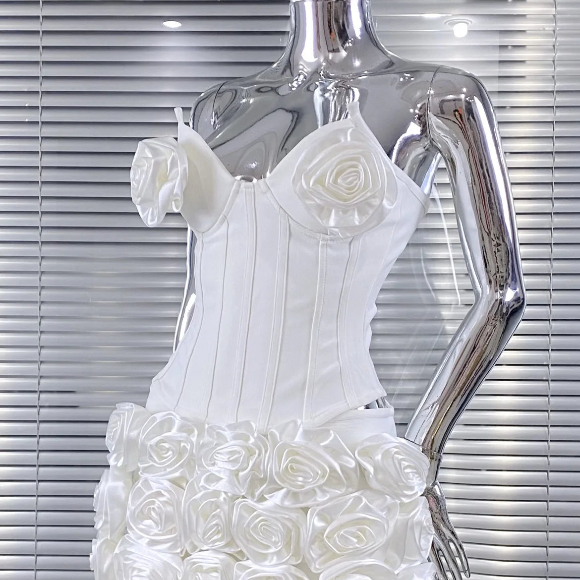 New White Color Women Sexy Full Florals 2 Pieces Bodycon Mini Bandage Dress Celebrate Nightclub Party Birthday Vacation Wear