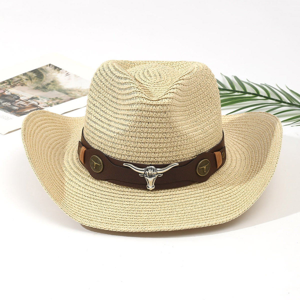 Wholesale Women Pink Tassel Cowboy Hat Floppy Beach Hats Summer Straw Hats Ladies UV Protection Hat Panama Sun Hat beige 3