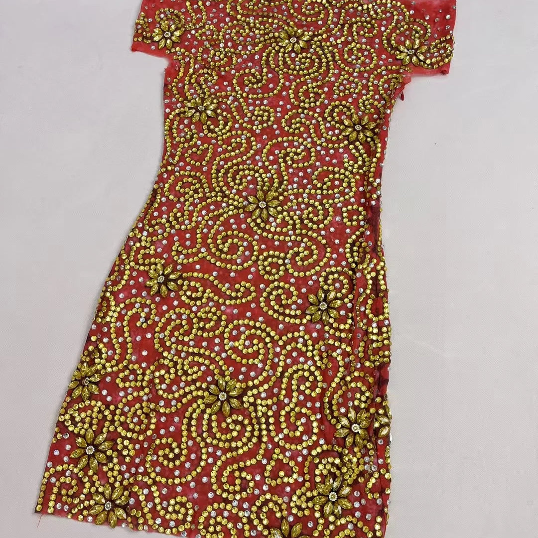 Sparkly Golden Rhinestone Strapless Sexy Mini Dress for Women Birthday Celebrate Party Ball Dress Luxury Dinners Wear Juhuami