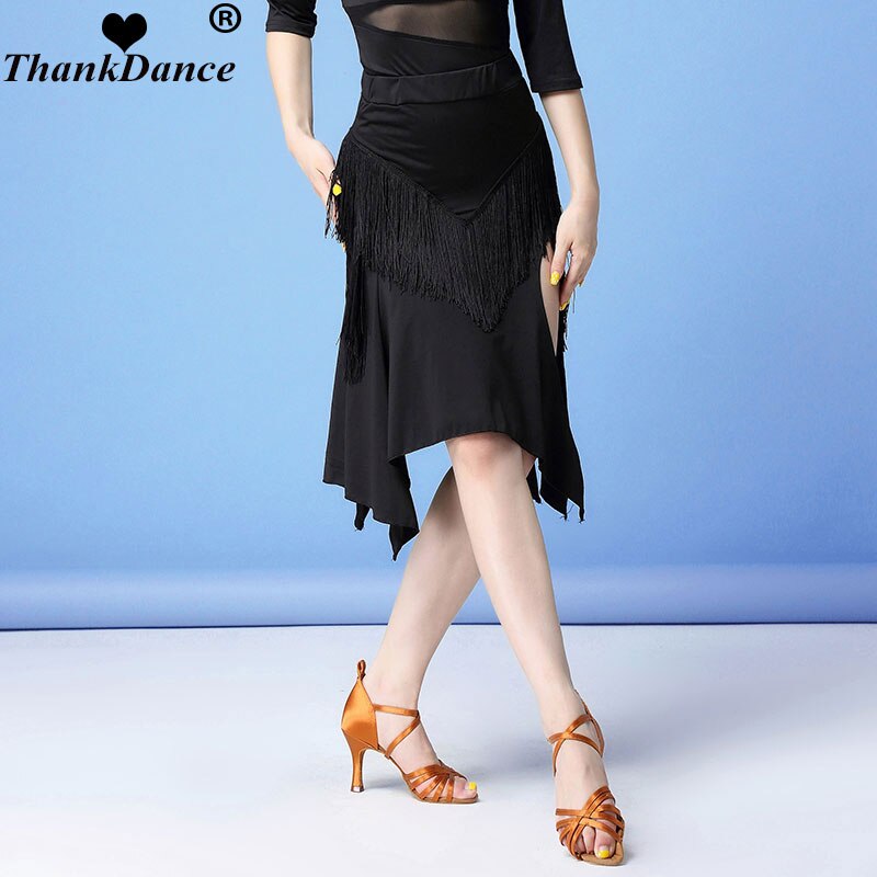 セクシーな女性ラテンスカートタンゴ ルンバ ダンスウェア社交フリンジ タッセル付きショートパンツ内側ダンススカート練習着衣装