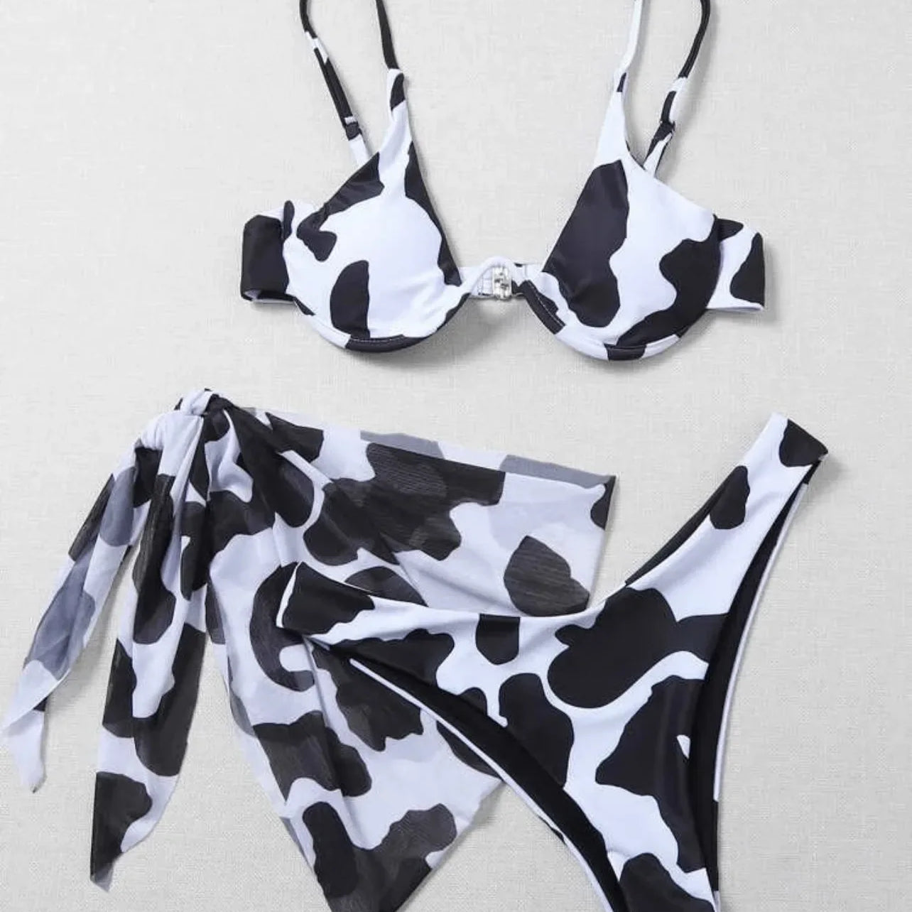 Tie Dye Bikini 2022 Skirts 3 Pieces Set Push Up Swimsuit Women Underwired Swimwear Female Sexy Bathing Suit Beach Wear 1