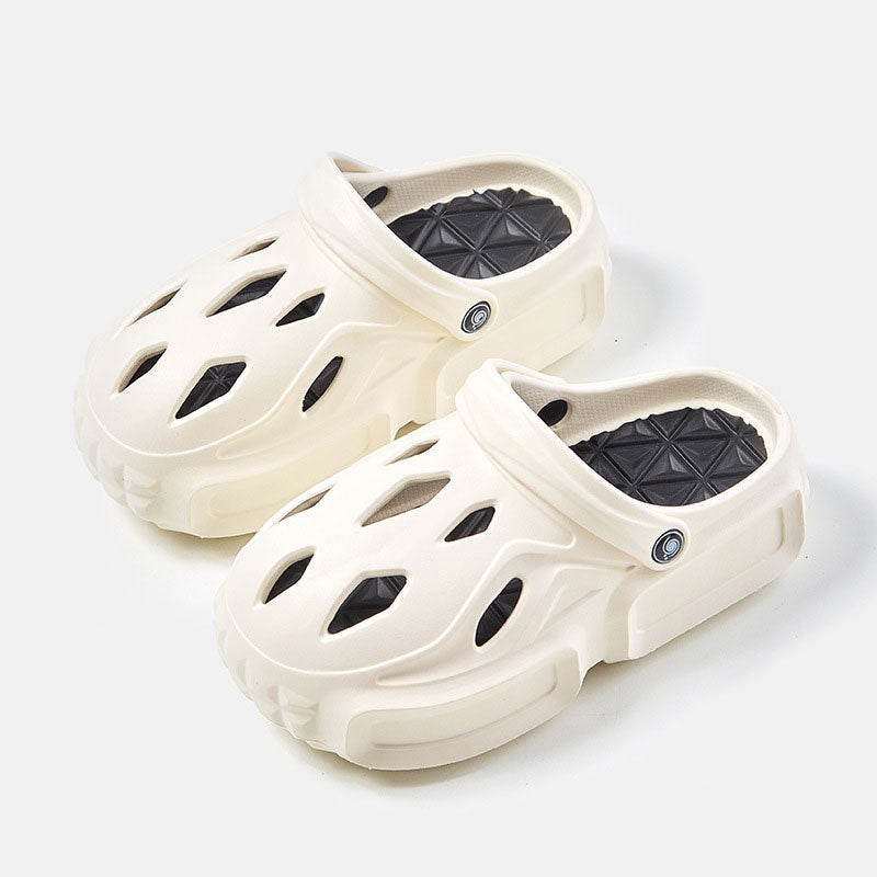 Women's Sandals Thick Soft Home Slippers Non-slip Outdoors Cool Chain Fashion Cozy Slides Easy Washing Breathable Cut-out White