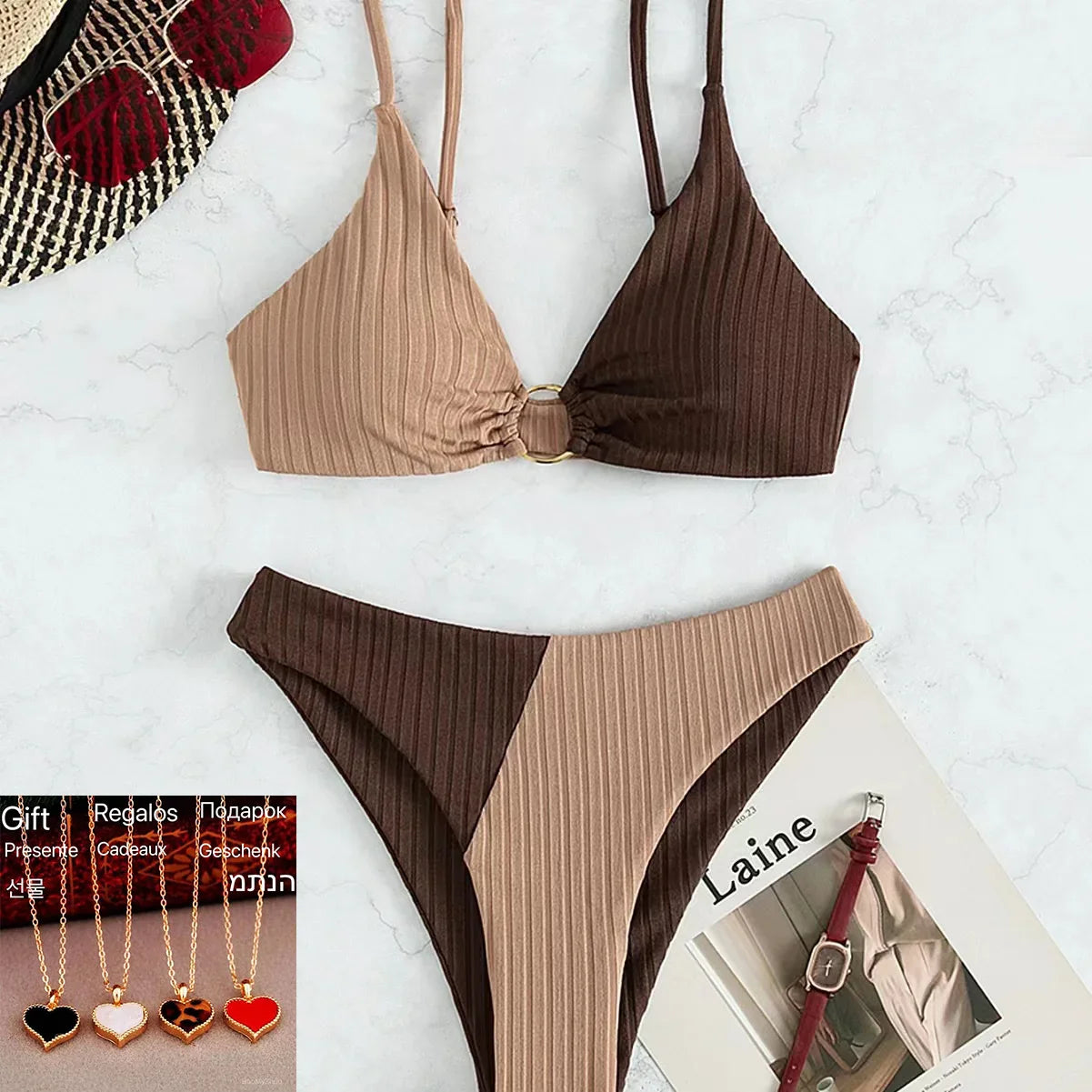 Sexy Bikinis Women's Swimwear Push Up High Waist Swimsuits High Cut Bathing Suits Push Up Beach Bikini Set Female Biquini