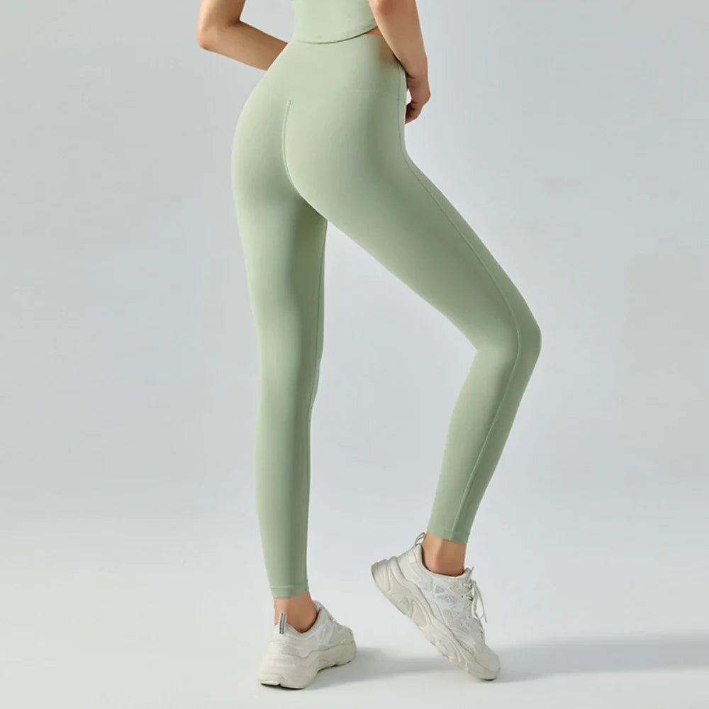 Emily Sportswear Naked High Waist Tight Yoga Pants Double-sided Brushed Peach Buttocks Lifting Running Sports Fitness Leggings