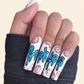 24Pcs Wearable Colorful Butterfly Designs French Press on Nails Long Ballet False Nails with Rhinestone Acrylic Fake Nails Tips 12