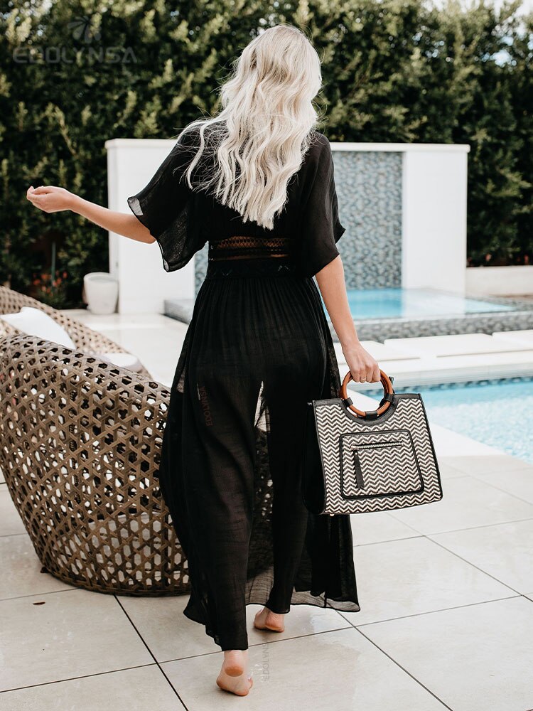 Tunics for Beach Swimsuit Cover up Swimwear Long Kaftan Beach Cover up Beachwear Pareo