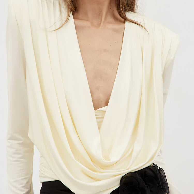 Slim Two Piece Set For Women Swinging Collar Long Sleeve Top High Waist Spliced Appliques Pant Casual Sets Female