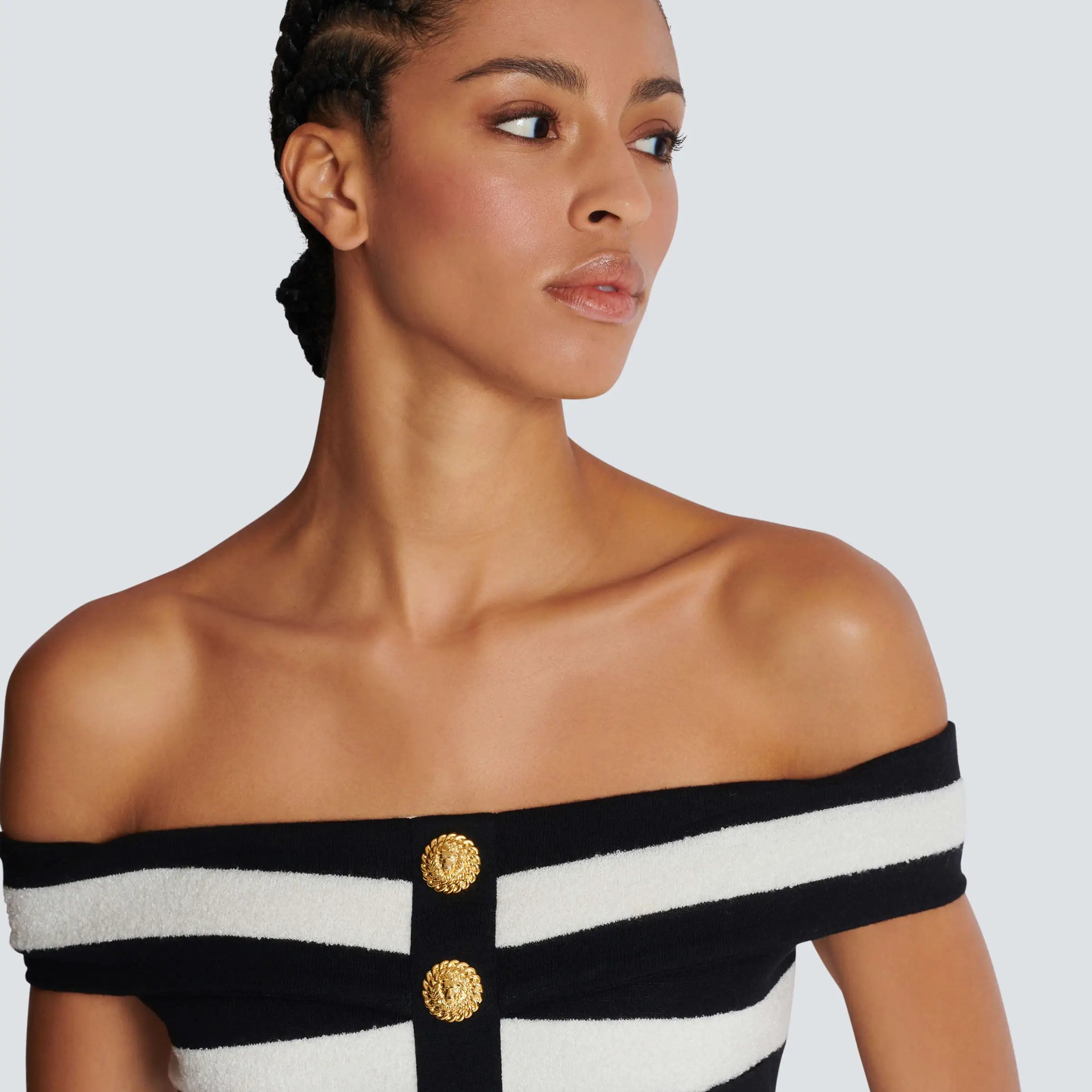 2024 New Women Sexy Slash Neck Striped 2 Pieces Bodycon Bandage Mid-calf Dress Fashion Celebrate Office Lady Elegant Wear