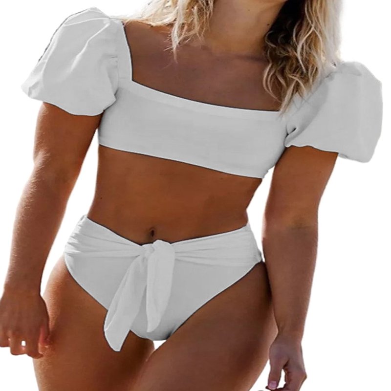 Summer Women`s Bikini Swimsuits Push Up Bikini Two Piece Swimsuits Padded Bathing Suit Green L Female 2024 white