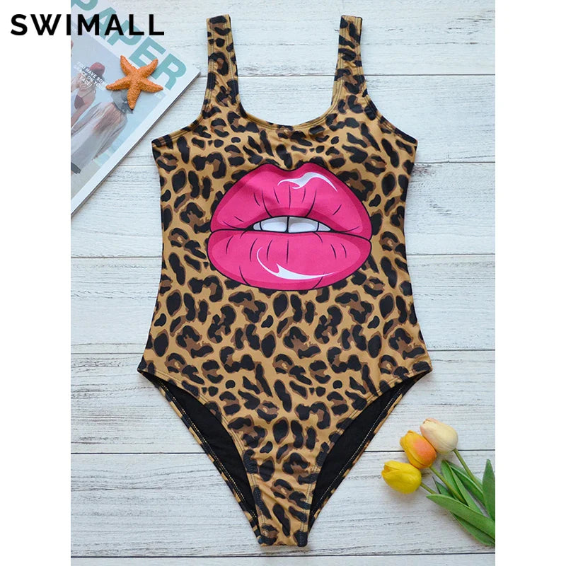 Print One Piece Swimsuit Women Swimwear Push Up Monokini Backless Bathing Suit Swimming Suit Beach Wear Bather Female