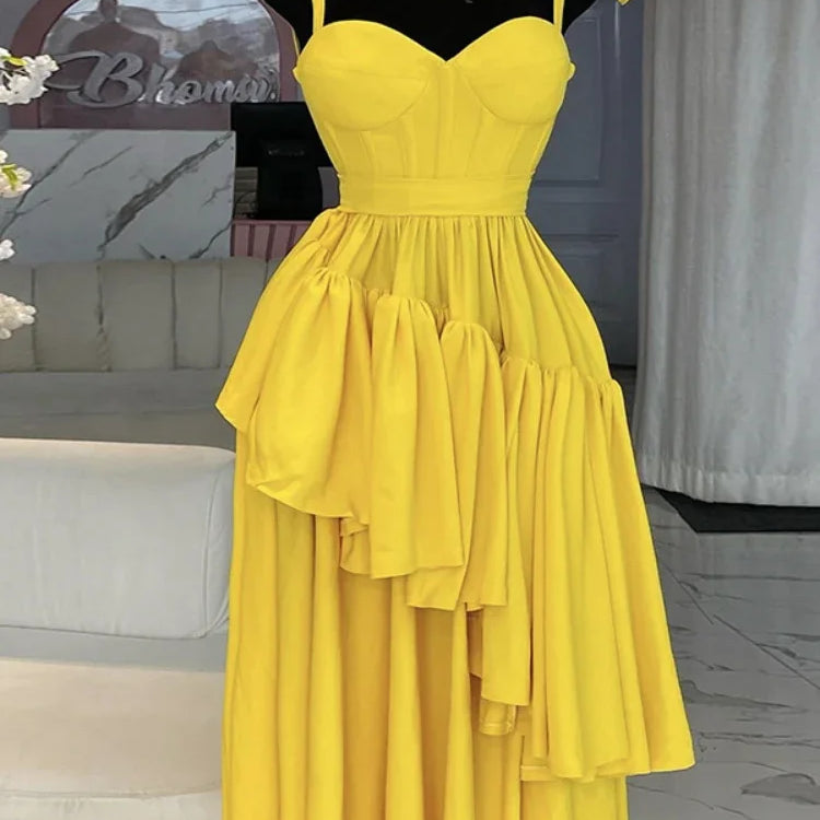 CM.YAYA Women Sleeveless Strap Bow Ruffles Long Maxi Dress 2025 Holiday Beach Birthday Evening Sexy Girl Party Dresses Vestidos