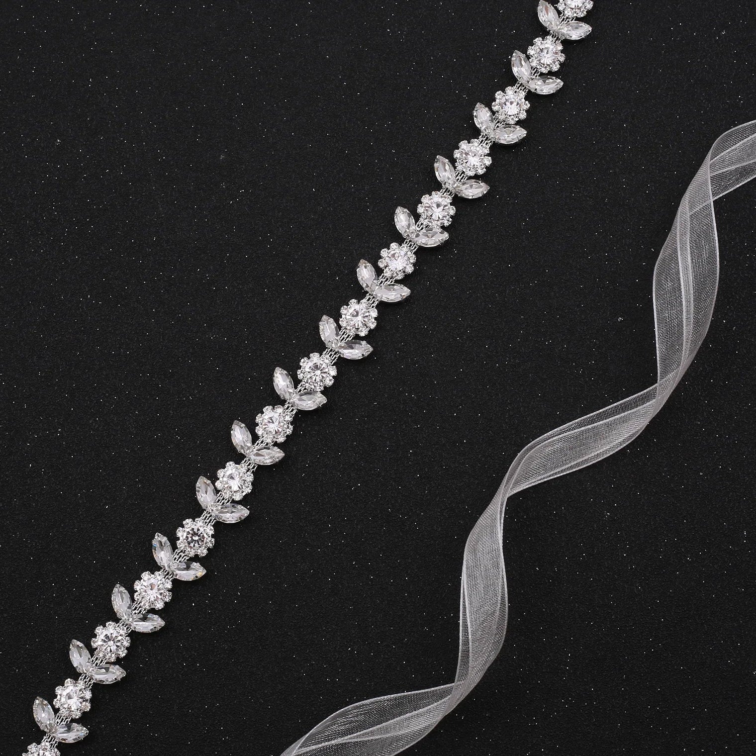 NZUK Crystal Bridal Belt Rhinestones Bridal Sash Sliver Wedding Dress Belt Bridal Dress Belt for Dresses Wedding Gown