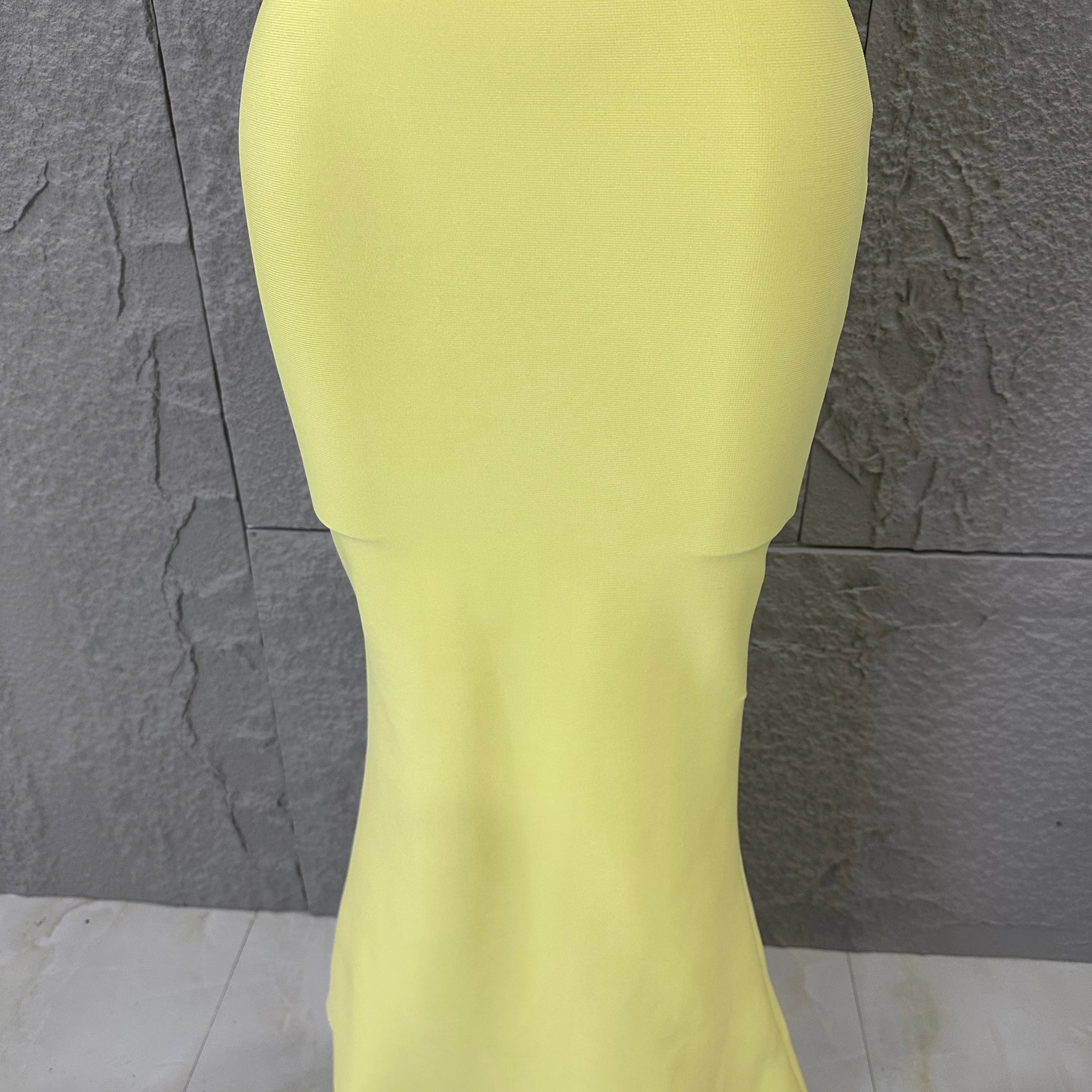 Elegant Yellow Strapless Sweetheart Neck Mermaid Dress 3D Flower Fitted Flare Hem Evening Birthday Gala Banquet Party Outfit