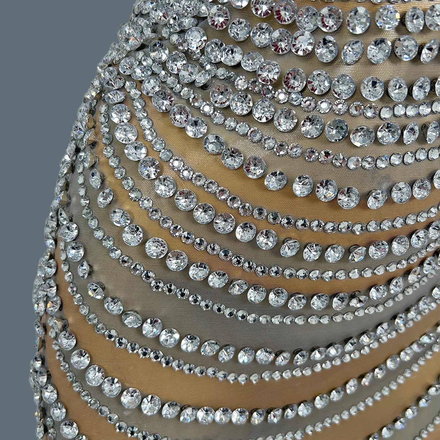 Elegant Party Dresses Luxury Women Sexy See Through Performance Costume Prom Crystals Diamonds Gowns Singer Stage Wear Fanwan