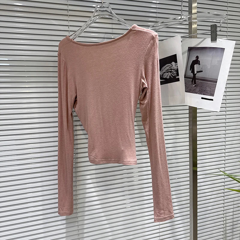 Winter New Fashion Hollow Mesh Drawstring T-Shirt Slim Fit Asymmetrical Hem Wrapped Hip Skirt Set For Women 11A07733