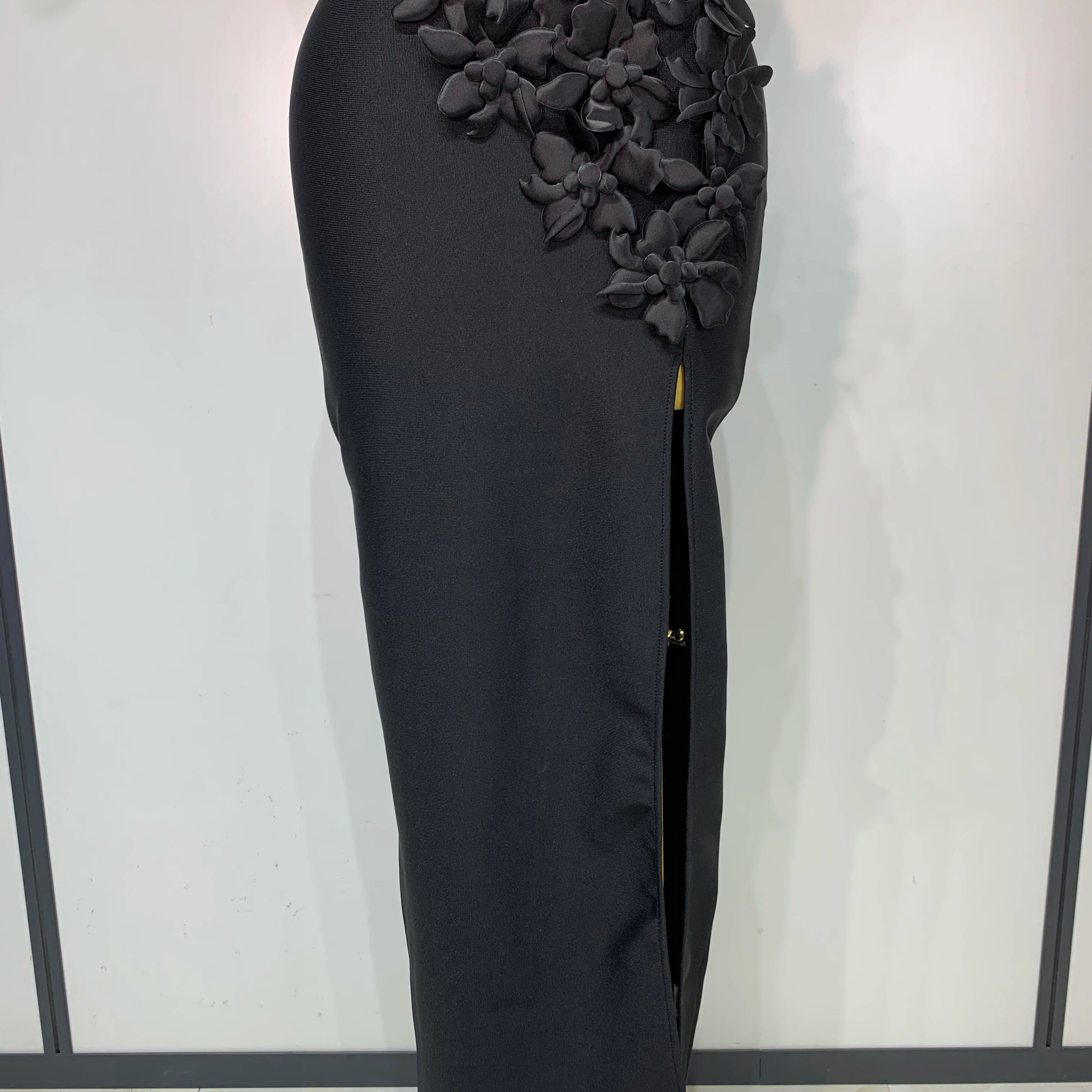 Women Sexy Sleeveless Flower Hollow Out Evening Party Bandage Dresses Red Knitted Bodycon Birthday Wedding Guest Clothing