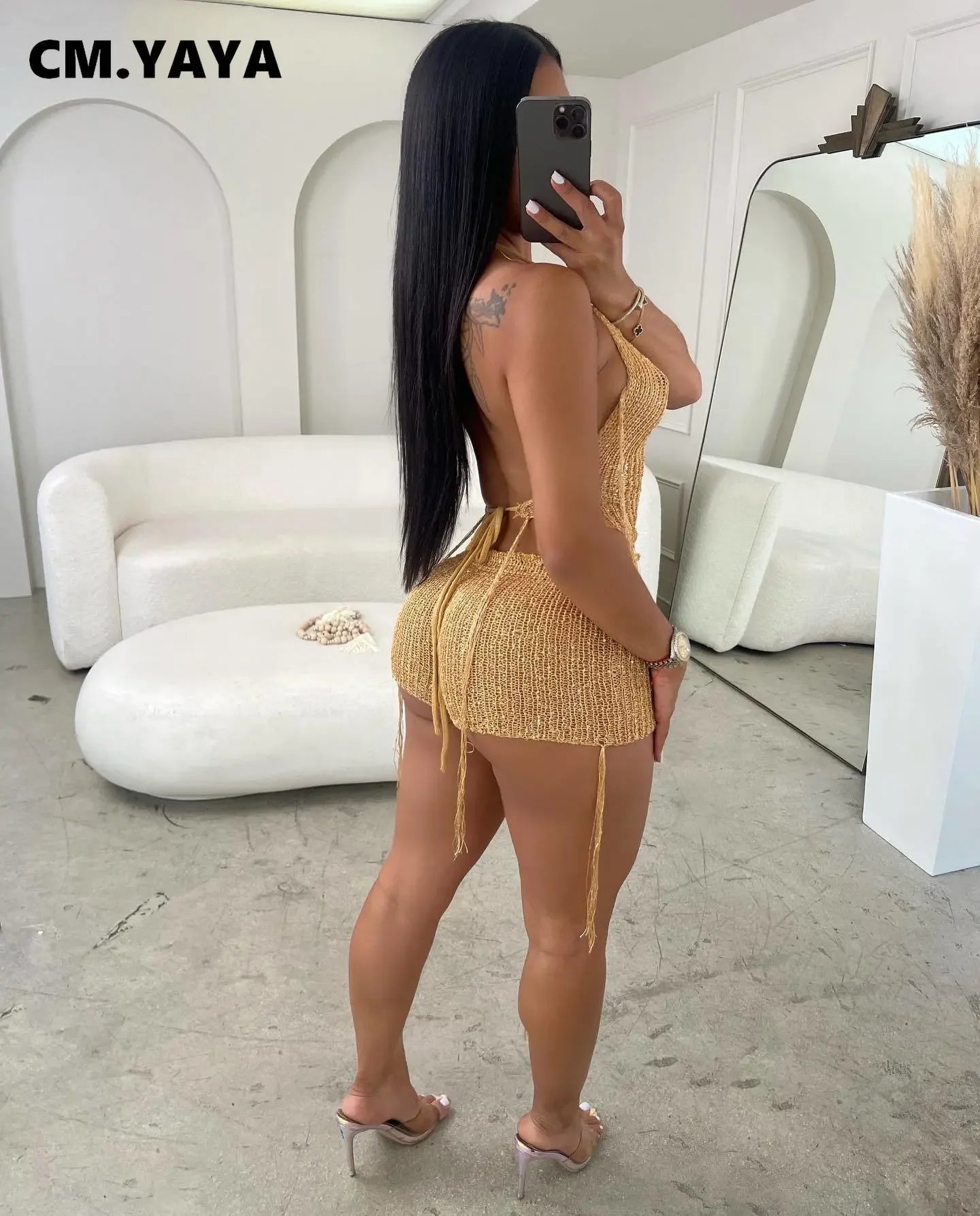 Knit Ribbed Women's Set Halter Neck Backless Crop Top with Hat Shorts Suit 2023 Summer Two 2 Piece Set Outfit Tracksuit