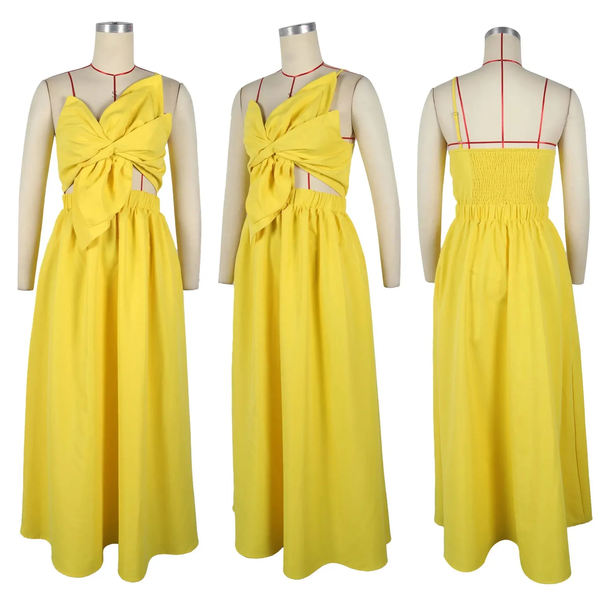 Women Big Petal Front Strapless Midi Long Dress 2024 Summer Street Vestidos Sexy Party Evening Chic Big Swing Dresses