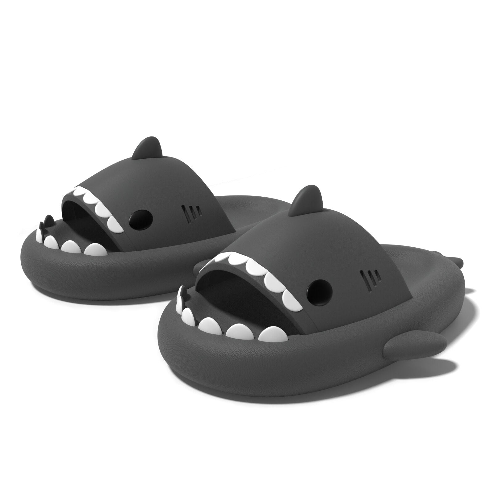 Shark Slippers Soft Beach Cloud Platform Women Indoor Bathroom Slides Summer Mules Outside EVA Men Shoes Darkgrey