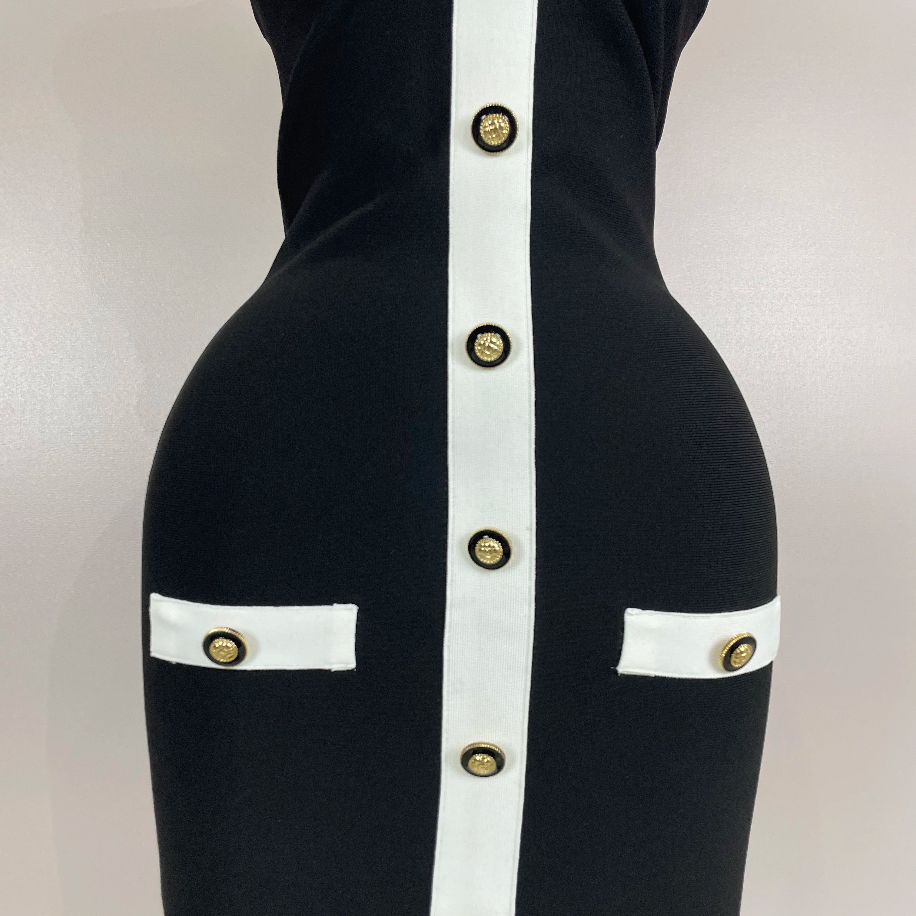 Sexy Backless Halter Button Bodycon Black Mini Bandage Dress 2025 Women Celebrity Elegant Evening Club Party Outfit