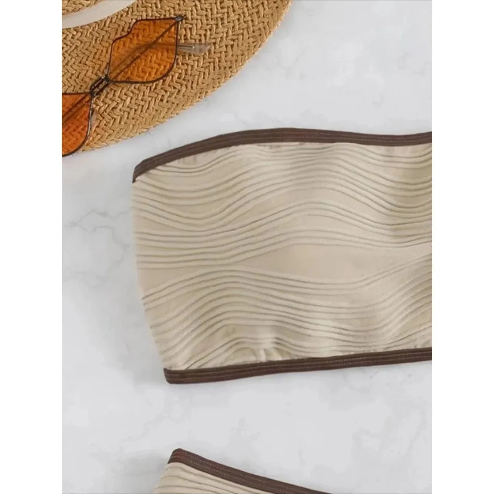 Bikini Women Swimsuit New Solid Bandeau Bikinis Set Thong Swimwear Summer Biquini 2 Piece Bathing Suit Beach Female