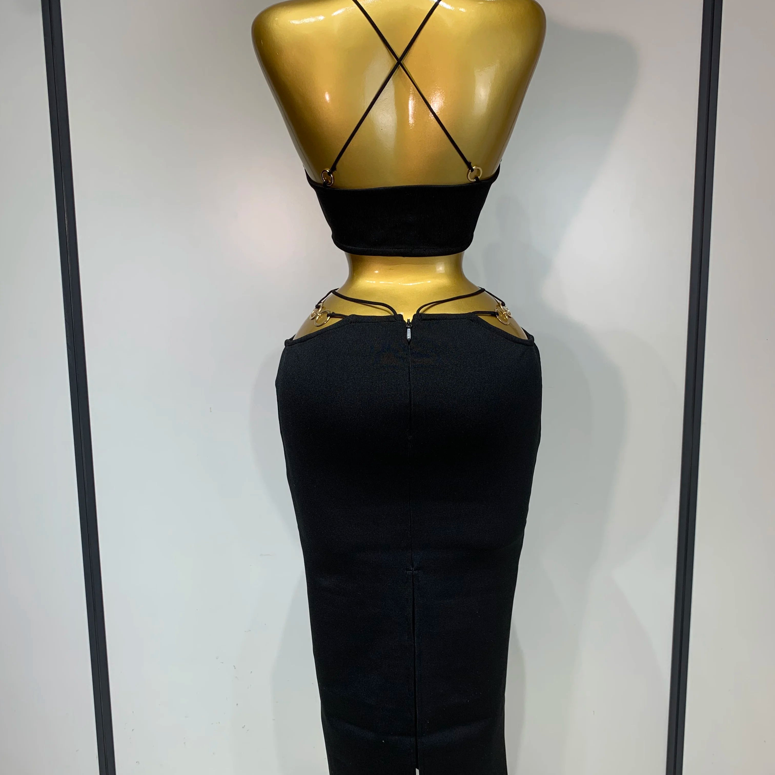 Women Sleeveless Sexy Spaghetti Strap Hollow Out Bodycon Long Bandage Dress 2025 Celebate Elegant Luxury Birthday Club Dresses