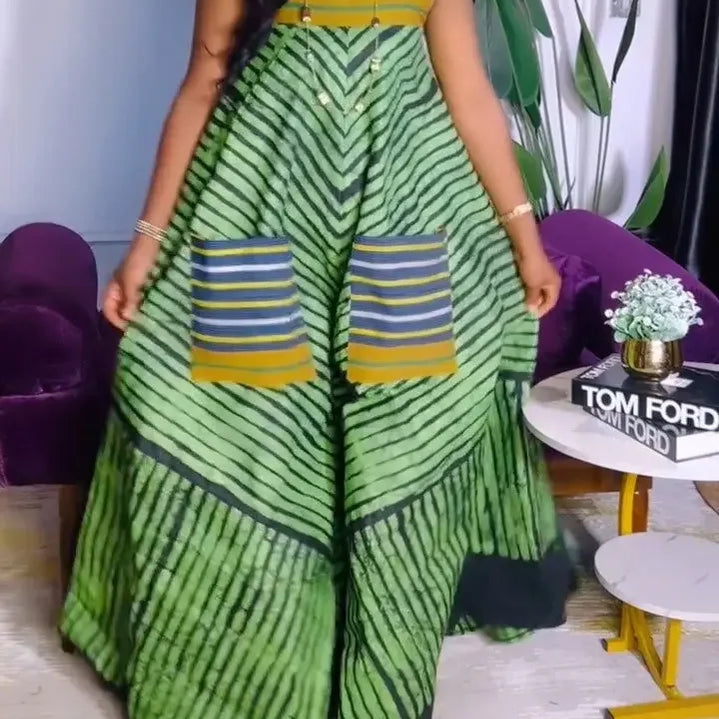 Women Striped Wide Leg Straight Strap Tank Wide Leg Haren Sleeveless Jumpsuit 2024 Street Playsuit One Piece Suit Romper