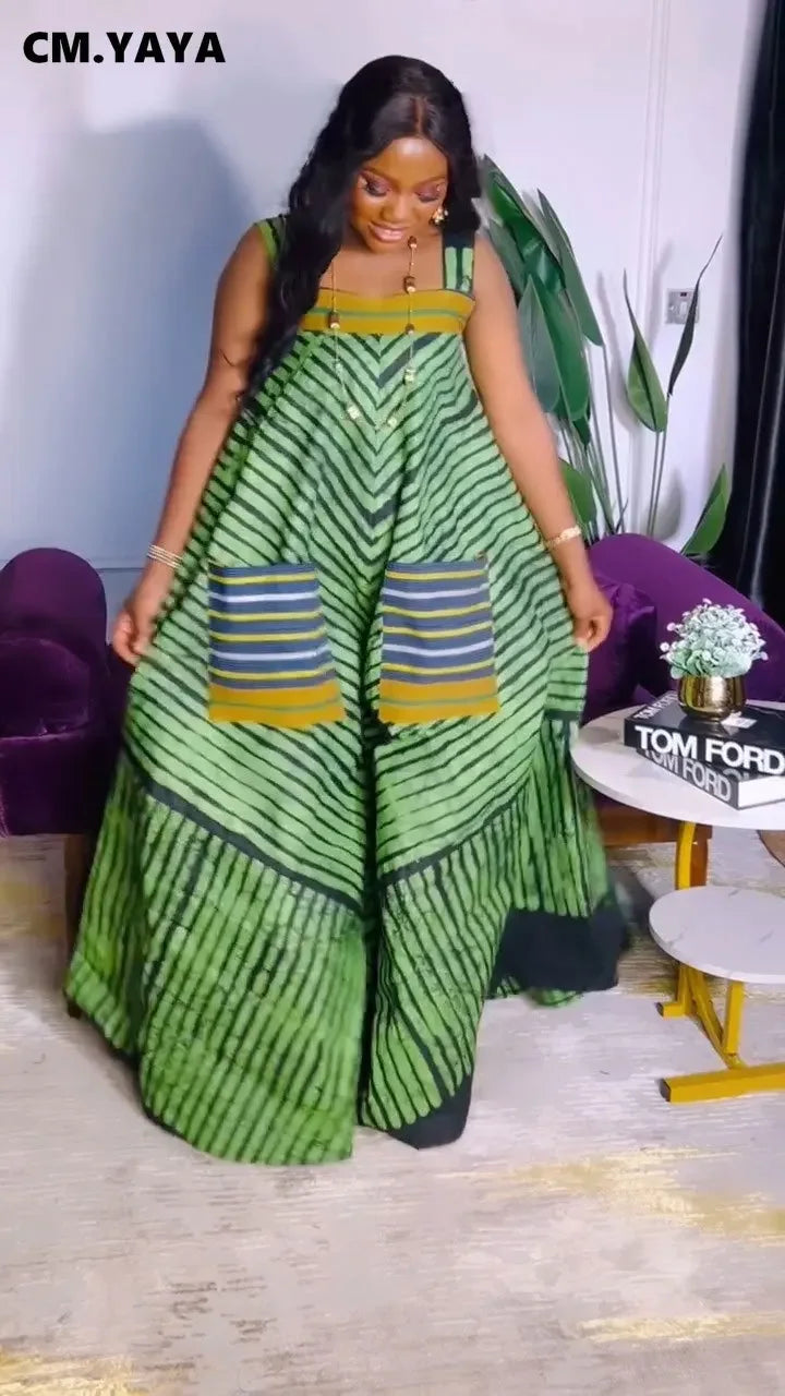 Women Striped Wide Leg Straight Strap Tank Wide Leg Haren Sleeveless Jumpsuit 2024 Street Playsuit One Piece Suit Romper