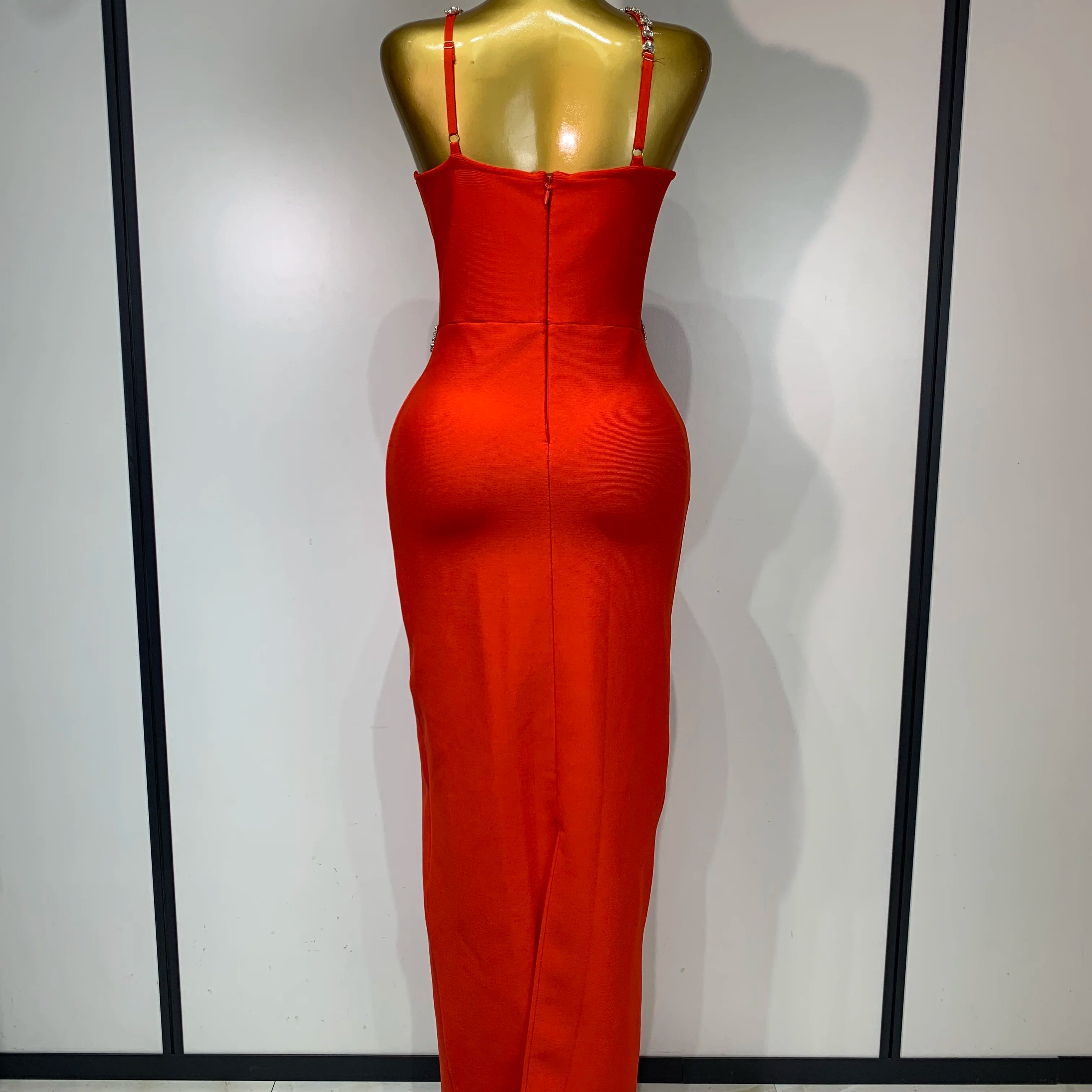 Women Sexy Shining Beading White Maxi Long Bodycon Bandage Dresses Celebrity Birthday Evening Party Elegant Knitted Clothing
