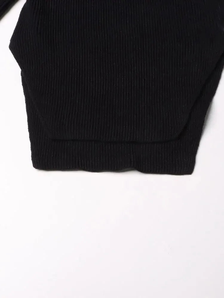 Solid Temperament Sweaters For Women Slash Neck Long Sleeve Tunic Irregular Minimalist Sweater Female Fashion Style